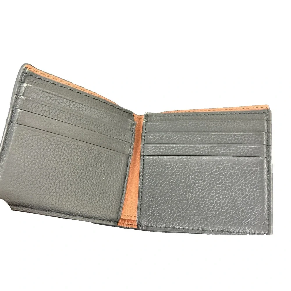 Coach Men Black Billfold  Embossed Signature Leather Wallet F24647